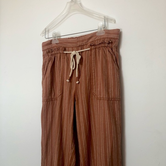 Anthropologie | Seashore Terracotta High Rise Linen Blend Pants - Picture 3 of 5